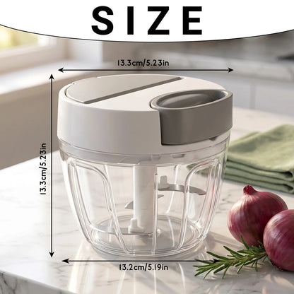 SUSTEAS Hand Pull Food Chopper, 422 Stainless Steel Triple Blade Manual Onion Garlic Cutter, No Electricity Washable Kitchen Mincer, Anti-Tear Portable Veggie Minced Cutting Tool,Summerwins Summerwins