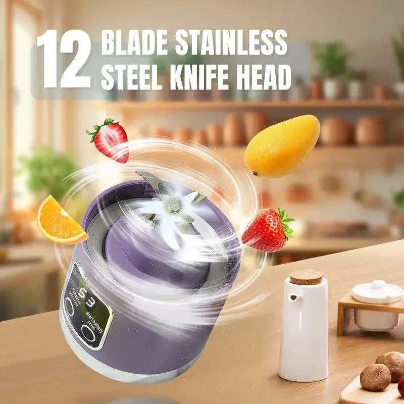 Portable Blender, USB Rechargeable Blender with LED Display for Smoothies and Liquid Diets, Small Juicer Blender, Milkshake Blender, Home Kitchen Appliance, Smoothies Blenders, Blender Smoothie Maker