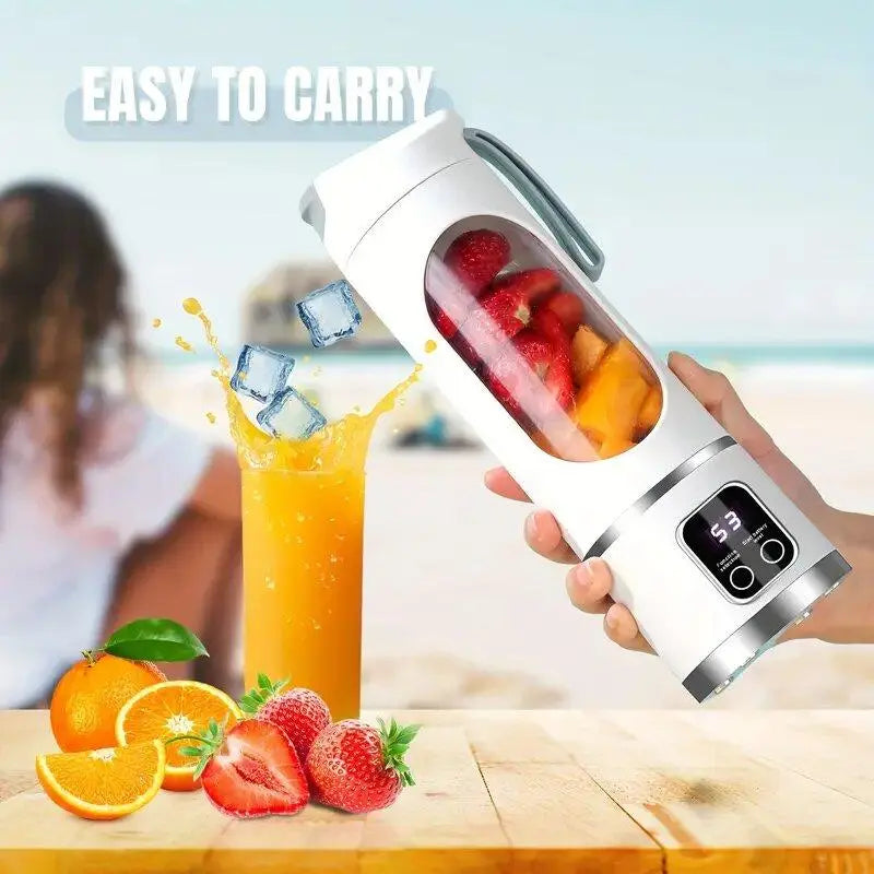 Portable Blender, USB Rechargeable Blender with LED Display for Smoothies and Liquid Diets, Small Juicer Blender, Milkshake Blender, Home Kitchen Appliance, Smoothies Blenders, Blender Smoothie Maker