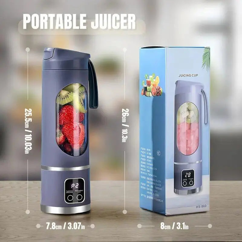 Portable Blender, USB Rechargeable Blender with LED Display for Smoothies and Liquid Diets, Small Juicer Blender, Milkshake Blender, Home Kitchen Appliance, Smoothies Blenders, Blender Smoothie Maker